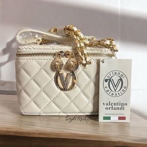Valentino Orlandi Quilted Ivory Bag